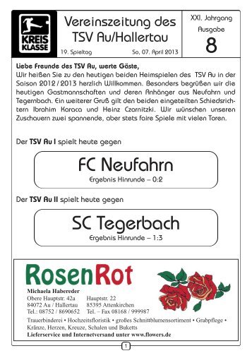 Zeitung vom 07.04.2013 - TSV Au id Hallertau