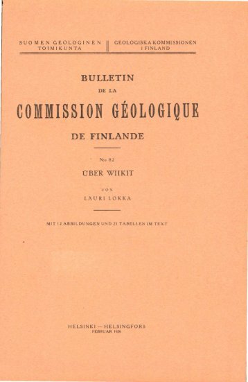 commission geologique de finlande - Arkisto.gsf.fi