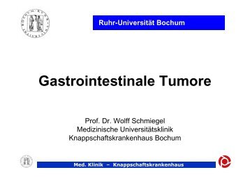 Kolorektales Karzinom - Medizinische Universitätsklinik Bochum