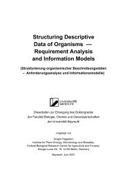 Structuring Descriptive Data of Organisms - OPUS Bayreuth ...