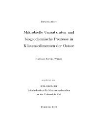 Mikrobielle Umsatzraten und biogeochemische Prozesse in ...