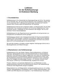 Leitlinien für die Notfallseelsorge im Erzbistum Bamberg