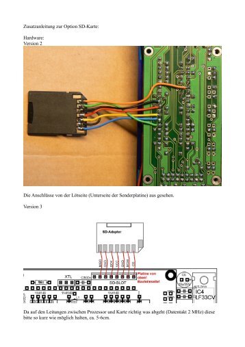 Zusatzanleitung zur Option Sd-Karte: Hardware: Version ... - Blauzahn