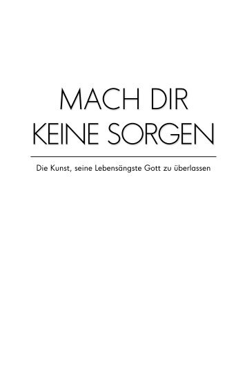 MACH DIR KEINE SORGEN - Joyce Meyer