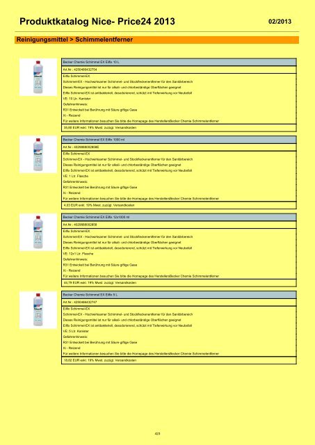 Produktkatalog Nice- Price24 2013 - Reinigungsmittelcenter.com