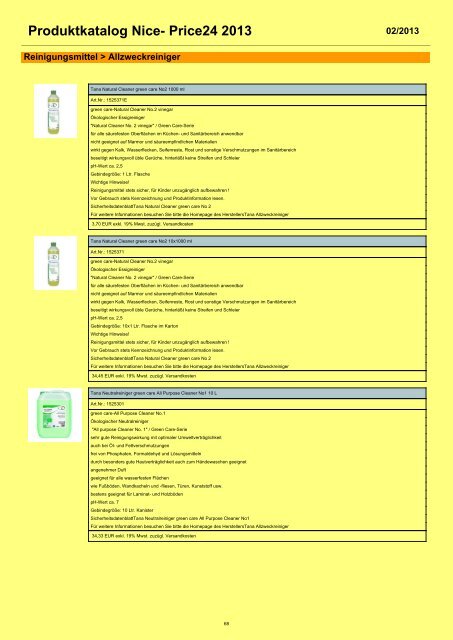 Produktkatalog Nice- Price24 2013 - Reinigungsmittelcenter.com