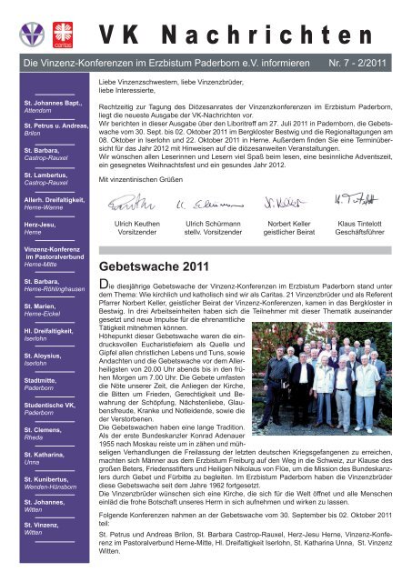 VK Nachrichten 2/2011 - Vinzenz-Konferenzen