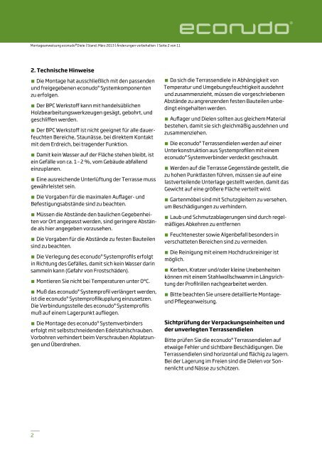 Montageanweisung als PDF - econudo