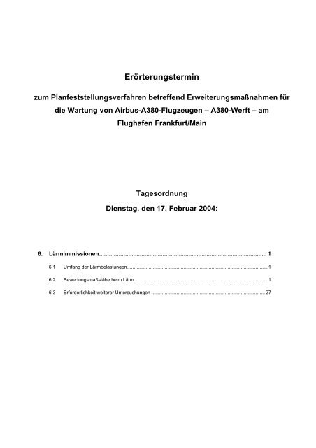 17. Februar 2004 - Deutscher Fluglärmdienst eV