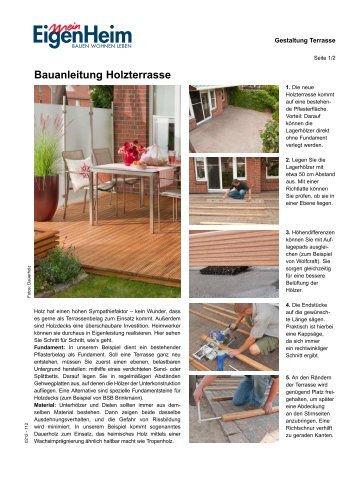 Holzterrasse bauen - Mein EigenHeim