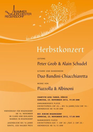 Herbstkonzert - Kammerorchester Regensdorf