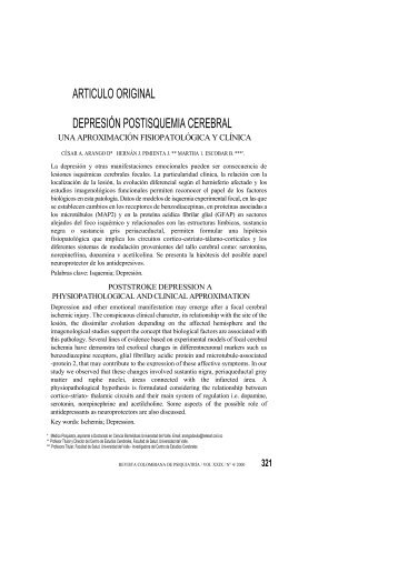 ARTICULO ORIGINAL DEPRESIÓN POSTISQUEMIA CEREBRAL