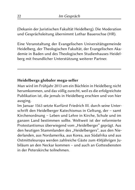 Semesterprogramm Sommersemester 2013 - Evangelische ...