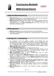 Technisches Merkblatt MEM Schnell-Estrich - MEM Bauchemie GmbH
