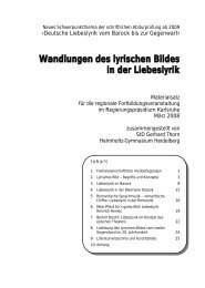 Wandlungen des lyrischen Bildes in der Liebeslyrik - Materialsatz