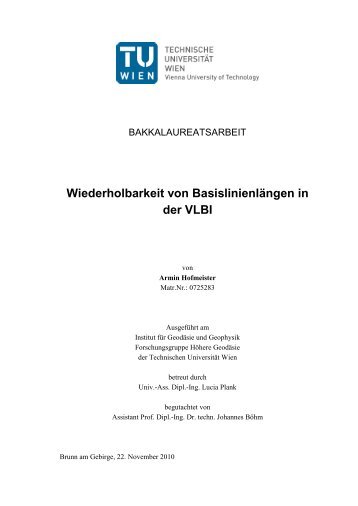 Wiederholbarkeit von Basislinienlängen in der VLBI