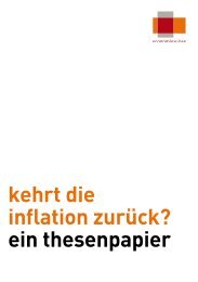 kehrt die inflation zurück? ein thesenpapier - Economiesuisse