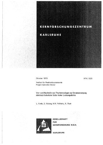 Vor-und Nachteile von Thyristoranlagen zur ... - Bibliothek