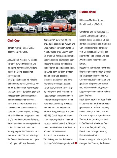 Faszination verbindet. - Porsche Club Schleswig-Holstein