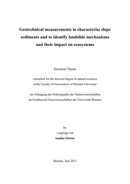 Geotechnical characterisation of landslide slope-prone sediments ...
