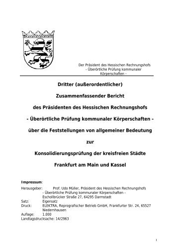 Dritter (außerordentlicher) Zusammenfassender Bericht - Hessischer ...