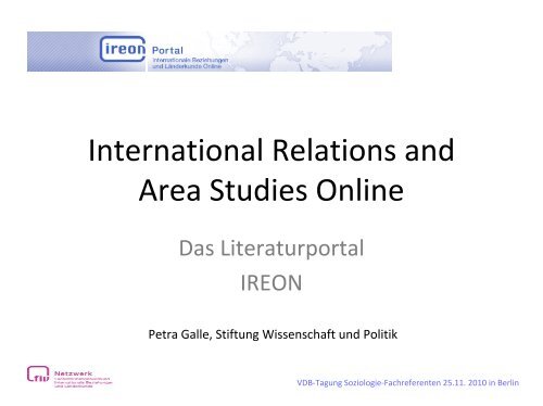 IREON-Fachportal Internationale Beziehungen - Staatsbibliothek zu ...