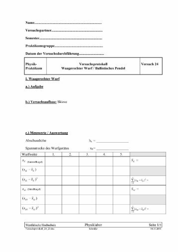 Versuchsprotokoll 24 - Maschinenbau - Westfälische Hochschule