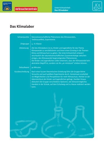 Das Klimalabor - Klima – Klimaschutz