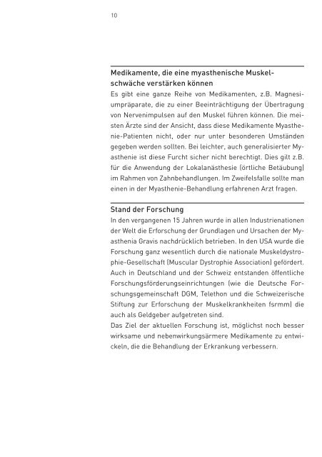 Myasthenia Gravis - Schweizerische Gesellschaft für Muskelkranke ...