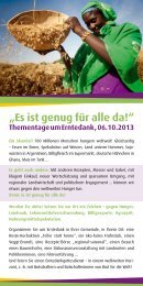 „Es ist genug für alle da!“ Thementage um Erntedank, 06.10.2013