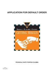 Application for Default Order