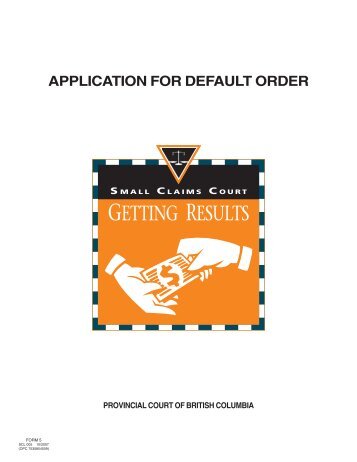 Application for Default Order