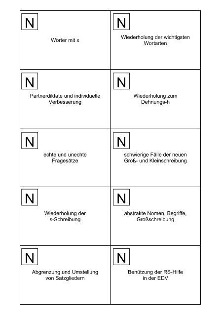 Planungsmaterial - Inhaltskarten - Gemeinsam lernen