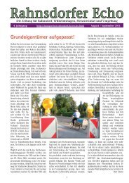 Ausgabe 11/04 - August / September 2011 - Bürger für Rahnsdorf