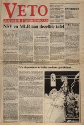 NSV en MLB aan dezelfde tafel In onze (over)ijver ... - archief van Veto