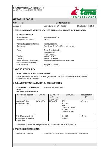 METAPUR 500 ML - Tana