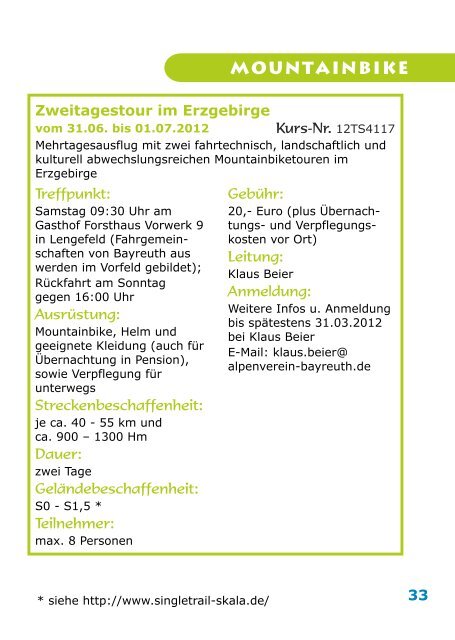 Programm Frühjahr 2012 Master - Alpenverein Bayreuth