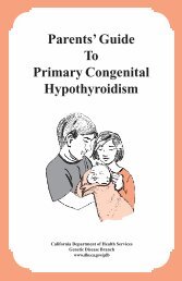 Parents' Guide To Primary Congenital Hypothyroidism - California ...