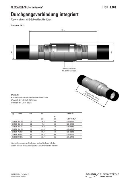 FSR Technik - Brugg Rohrsystem AG