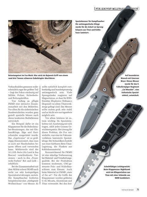 MILITÄR-FÜCHSE - FKMD - FOX Knives Military Division