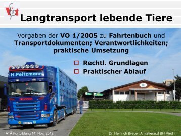 Langtransport lebende Tiere - Heinrich BREUER - AGES