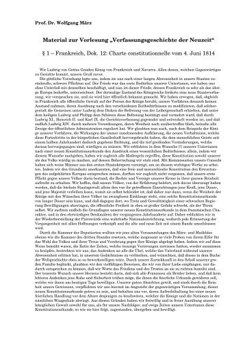 Charte constitutionnelle von 1814