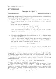 ¨Ubungen zu Algebra 2 - Friedrich-Schiller-Universität Jena