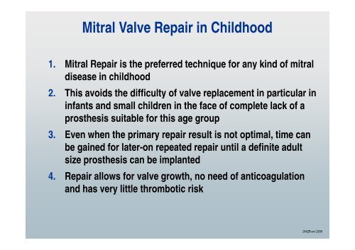 Mitral Valve Repair in Children