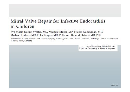 Mitral Valve Repair in Children