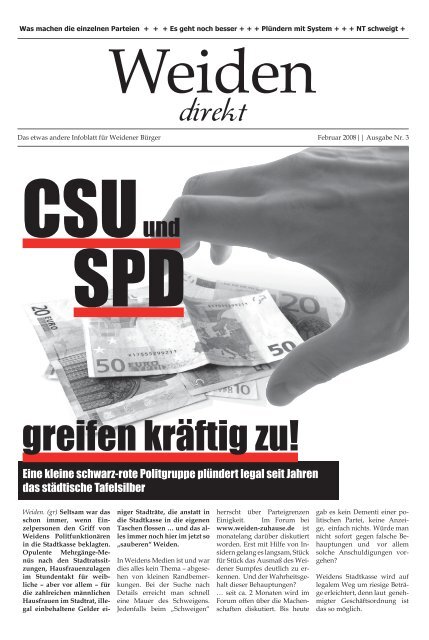 Eine kleine schwarz-rote Politgruppe plündert ... - Weiden-aktuell.de