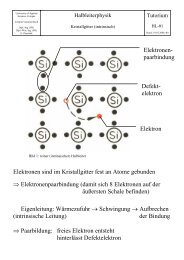 Elektronen sind im Kristallgitter fest an Atome ... - Gdanielak.de