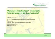 Pflanzenöl und Biodiesel - Technische Anforderungen in der ...