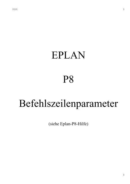 EPLAN P8 Befehlszeilenparameter - CAD.de