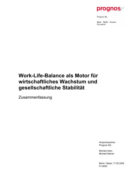 Work-Life-Balance als Motor für wirtschaftliches Wachstum und ...